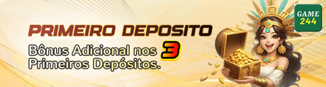 game244 — módulo dedicado a promoções ativas, com hierarquia visual clara, pensado para guiar o olhar para botões